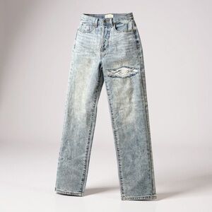 PacSun Women's Y2K Eco Medium Blue Distressed‎ Dad Button Fly Jeans - Size 23